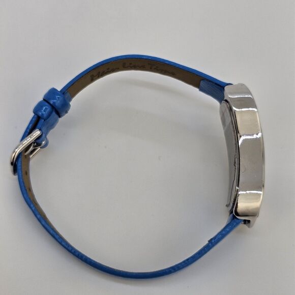 Main Line Time Women's Watch 20MM Blue Dial Blue Leather Bands New Battery - Picture 11 of 14